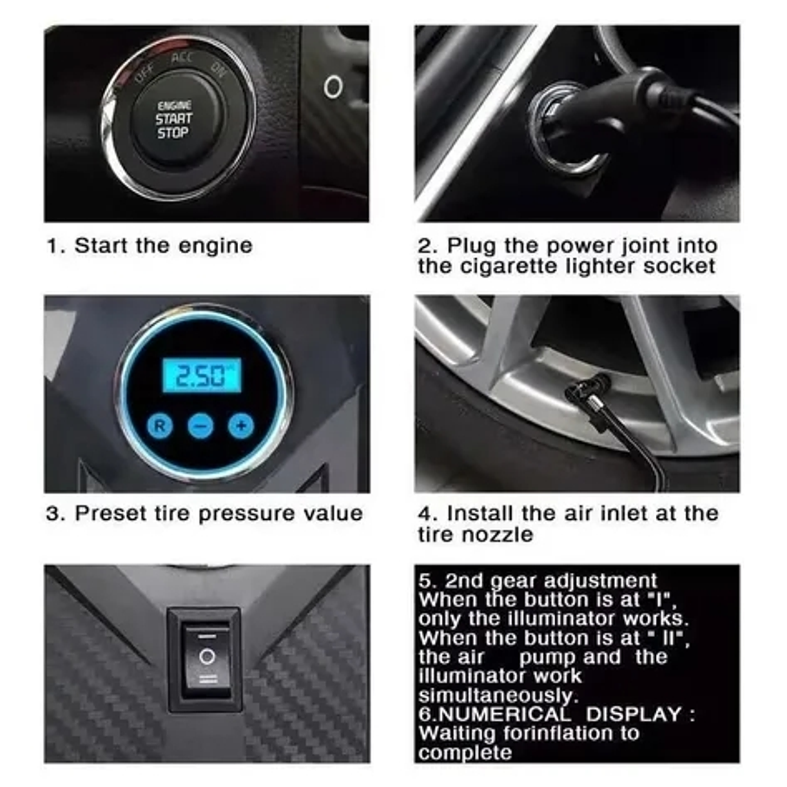 Compresor De Aire 12v Para Vehículos Neumaticos Etc 7