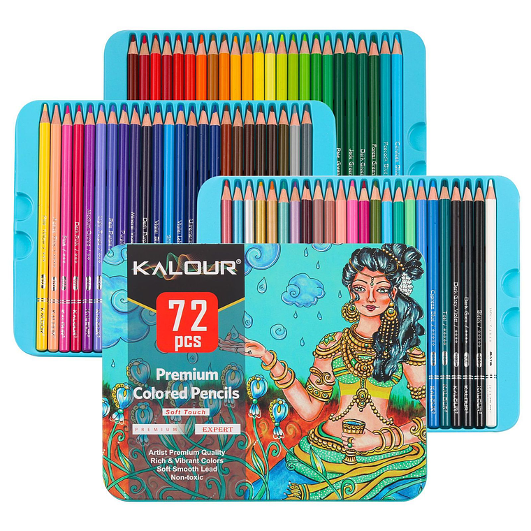 Set 72 Lapices Colores Arte Profesional Dibujo Caja Metálica 1