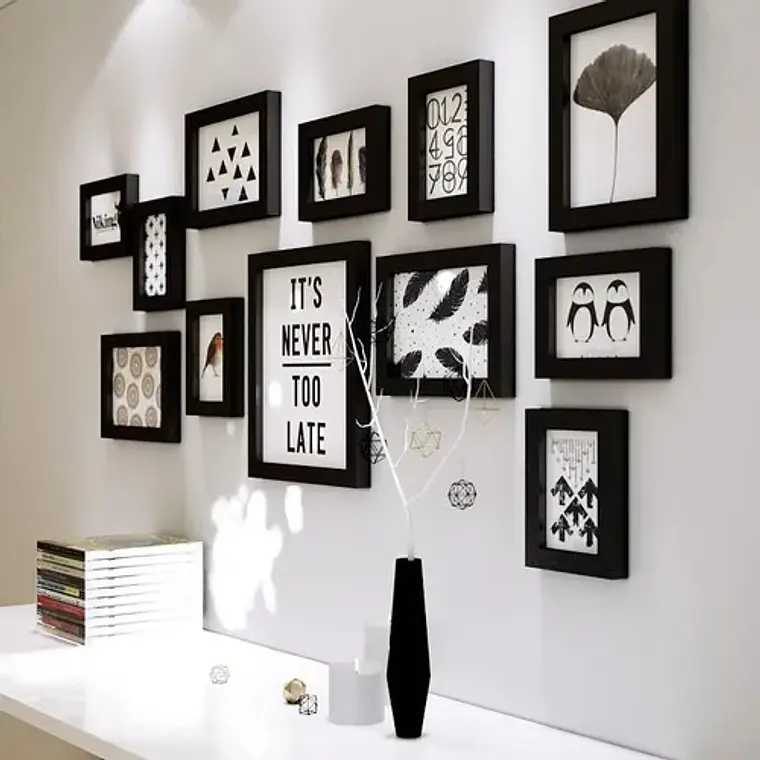 Set Marcos Foto Decorativo Pared 12 Piezas 1