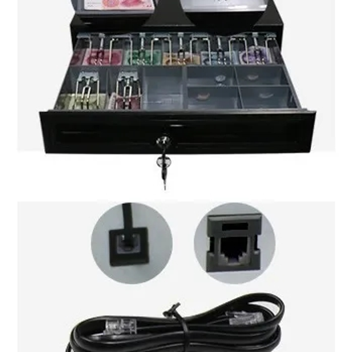 Gaveta Electronica Caja De Dinero Rj11 7 Billetes 5 Monedas 3