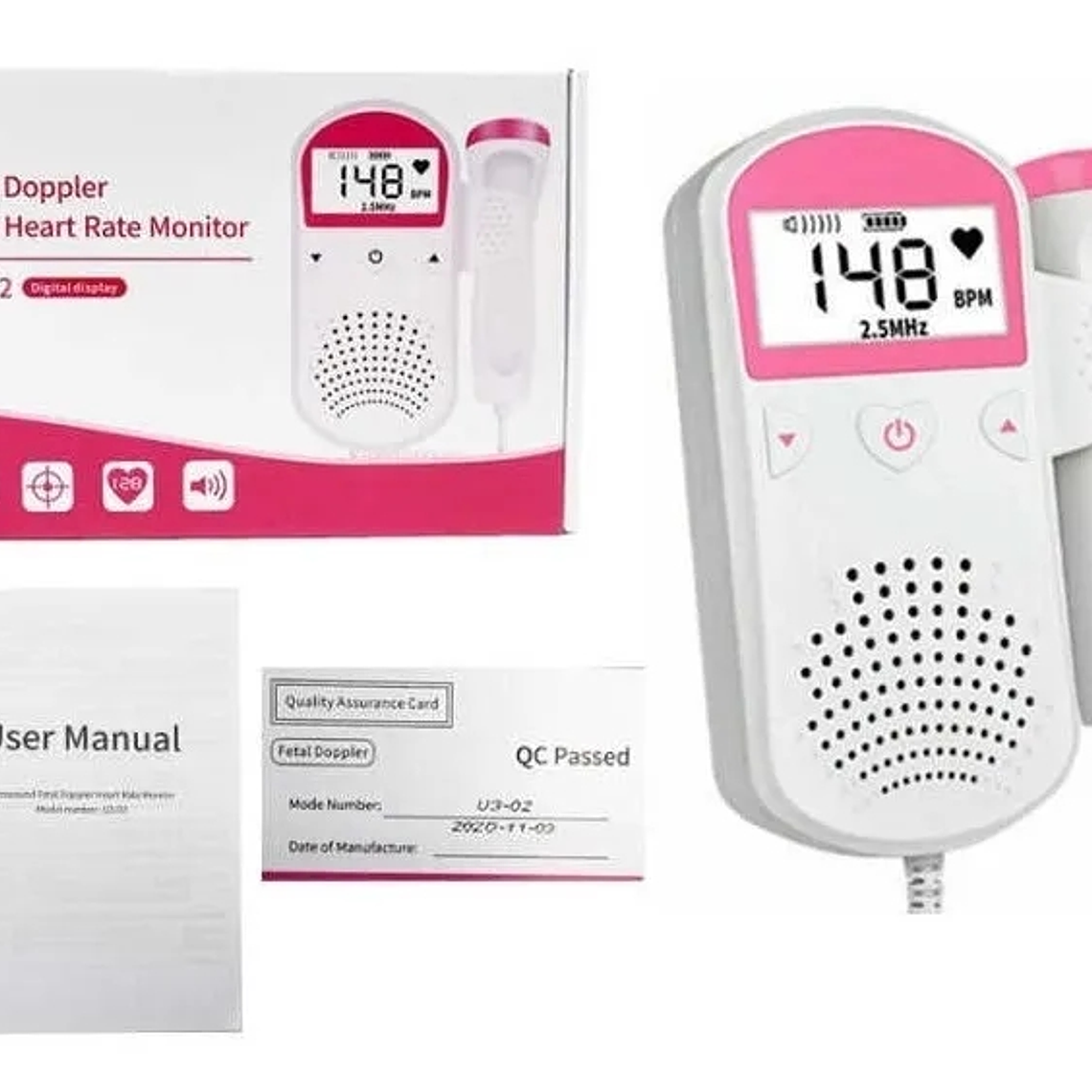 Monitor Frecuencia Cardiaca Latidos Fetales Bebé 2.5 Mhz 1
