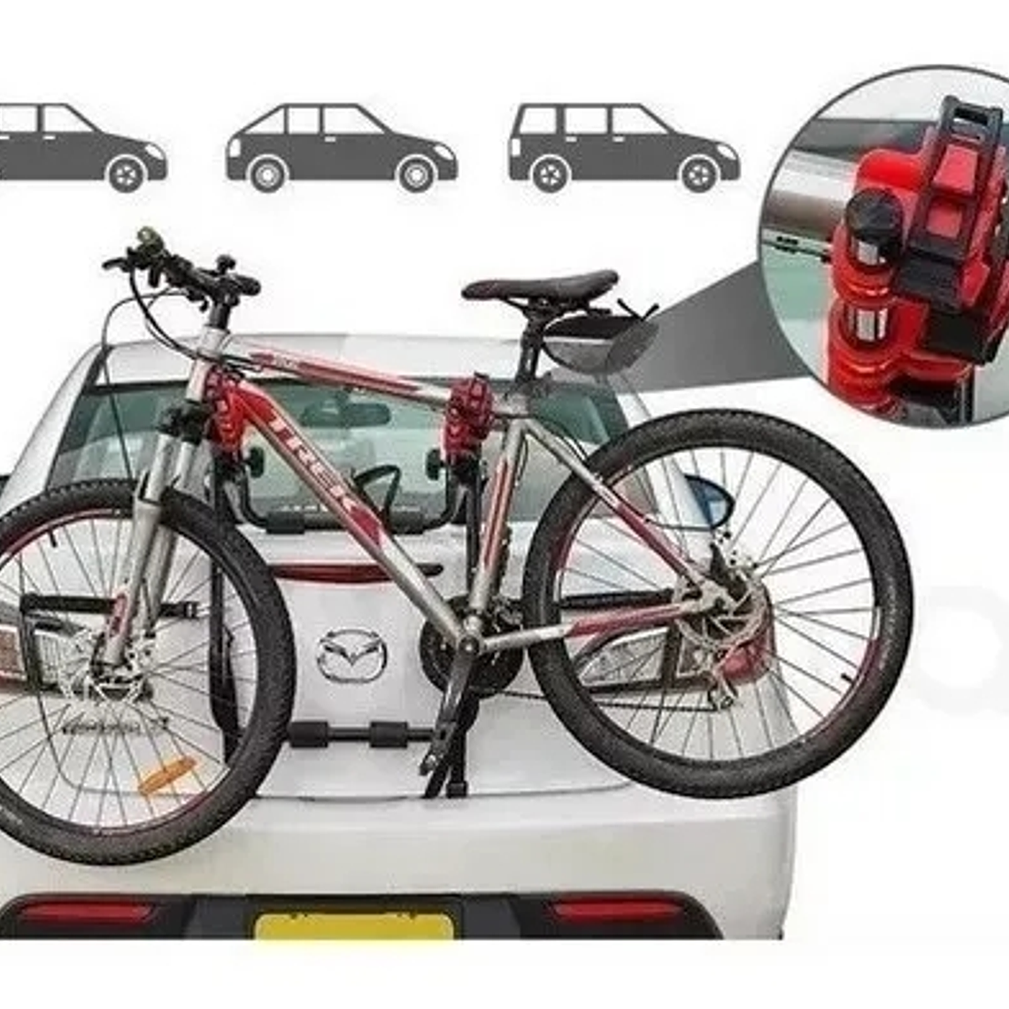Porta Bicicleta Rack Soporte Bicicletas Hatchback Auto 3
