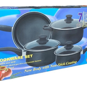 Juego De Ollas Batería 7 Piezas Antiadherent