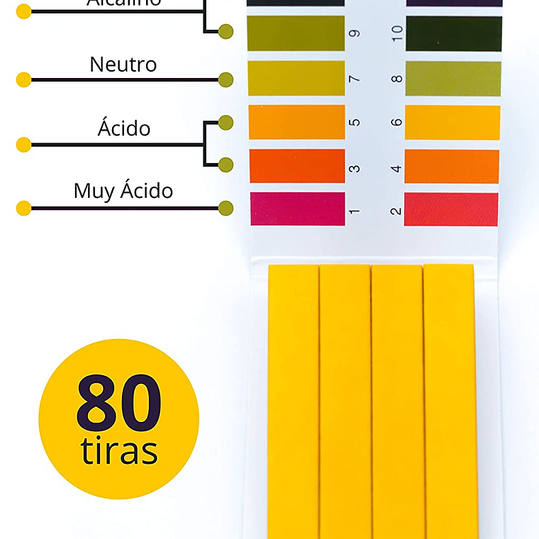 80 Tiras de Papel para Medir PH 1-14 Universal 2