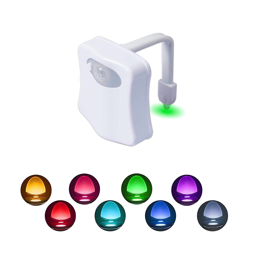 Luz Led para Inodoro con Sensor de Movimiento 8 Colores