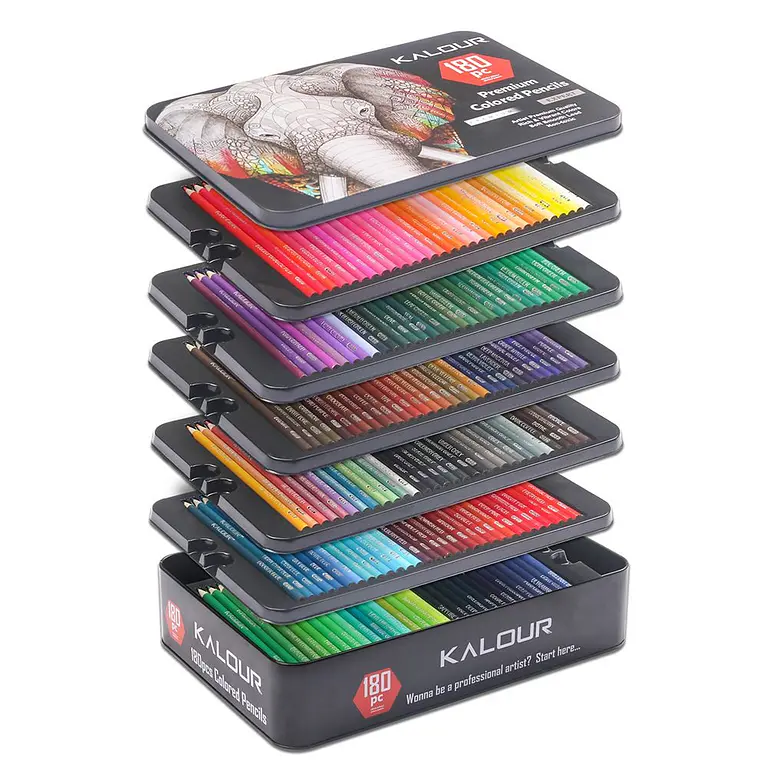 Set 180 Lapices Colores Arte Profesional Dibujo Caja Metálica 2