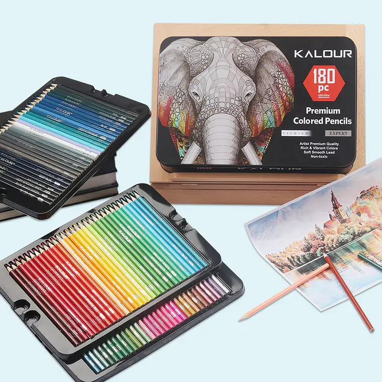 Set 180 Lapices Colores Arte Profesional Dibujo Caja Metálica 3