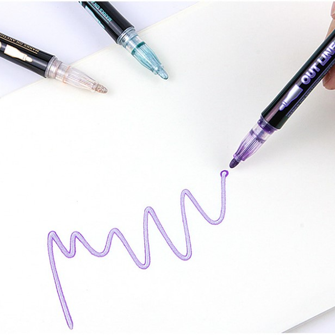 24 Marcadores Rotuladores Mágicos Doble Línea Metalizados 4