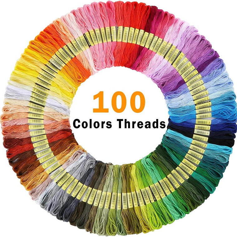 Set De Agujas De Bordado + Kit De 100 Hilos De Bordar 2