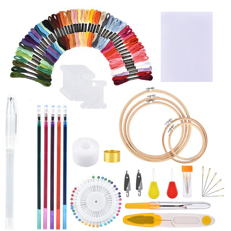 Set De Agujas De Bordado + Kit De 100 Hilos De Bordar 3