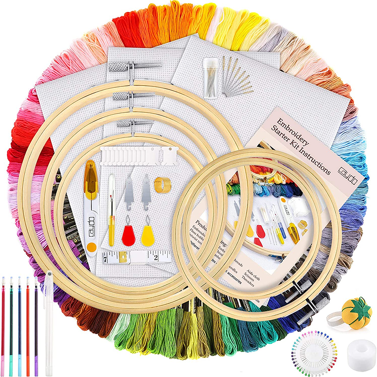 Set De Agujas De Bordado + Kit De 100 Hilos De Bordar 1