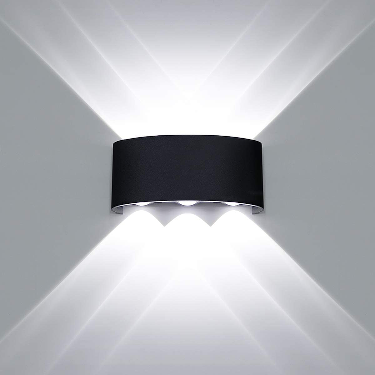 Luz Led Foco Aplique Pared 6 Leds Exterior 2