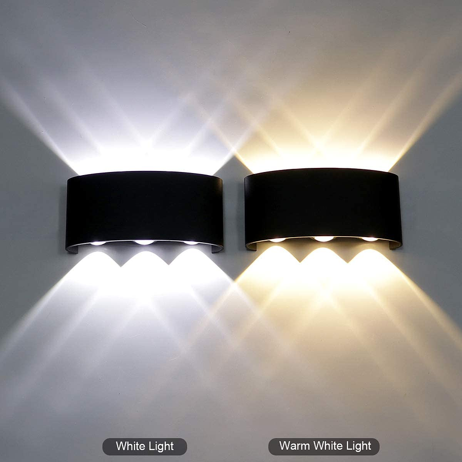 Luz Led Foco Aplique Pared 6 Leds Luz Fría/cálida Exterior