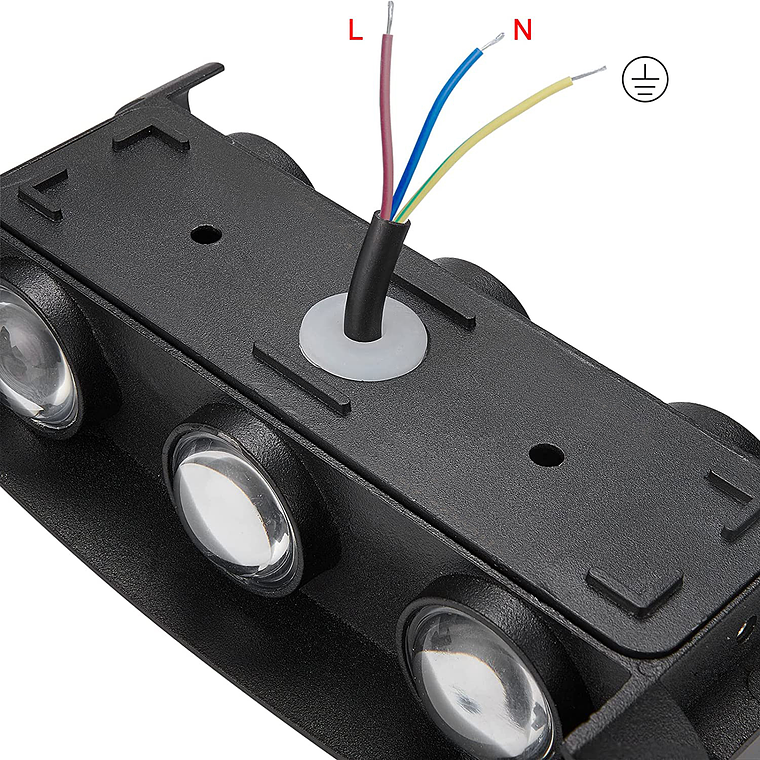 Luz Led Foco Aplique Pared 6 Leds Exterior 9