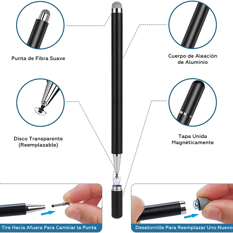 Lapiz Touch Táctil Doble Punta Para iPad Tablet 3