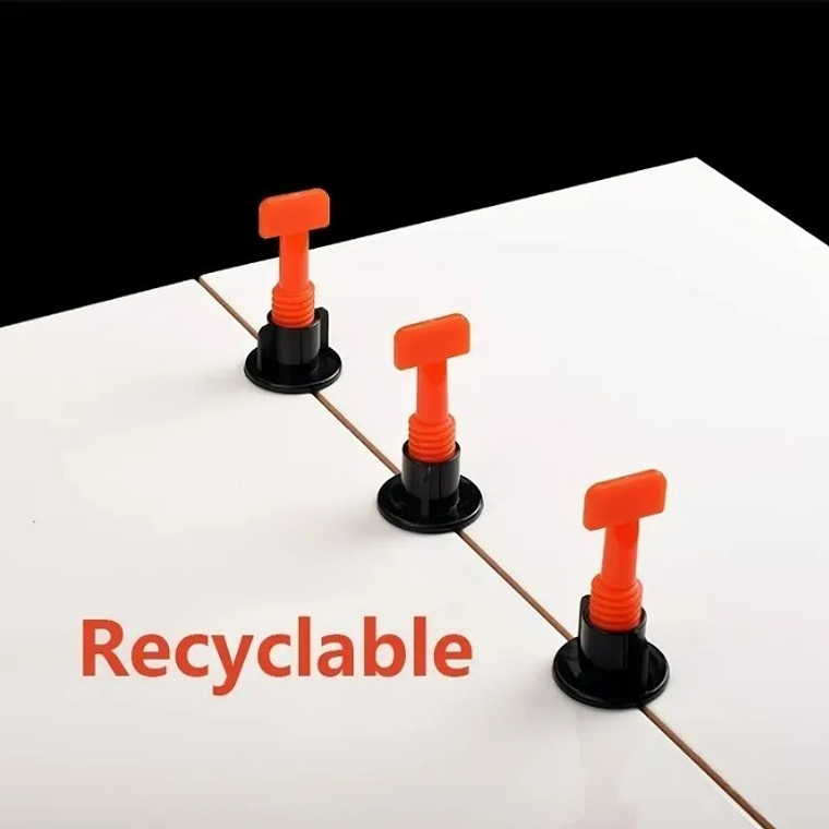 Kit De Sistema De Niveladores De Azulejo Reutilizable 50 4