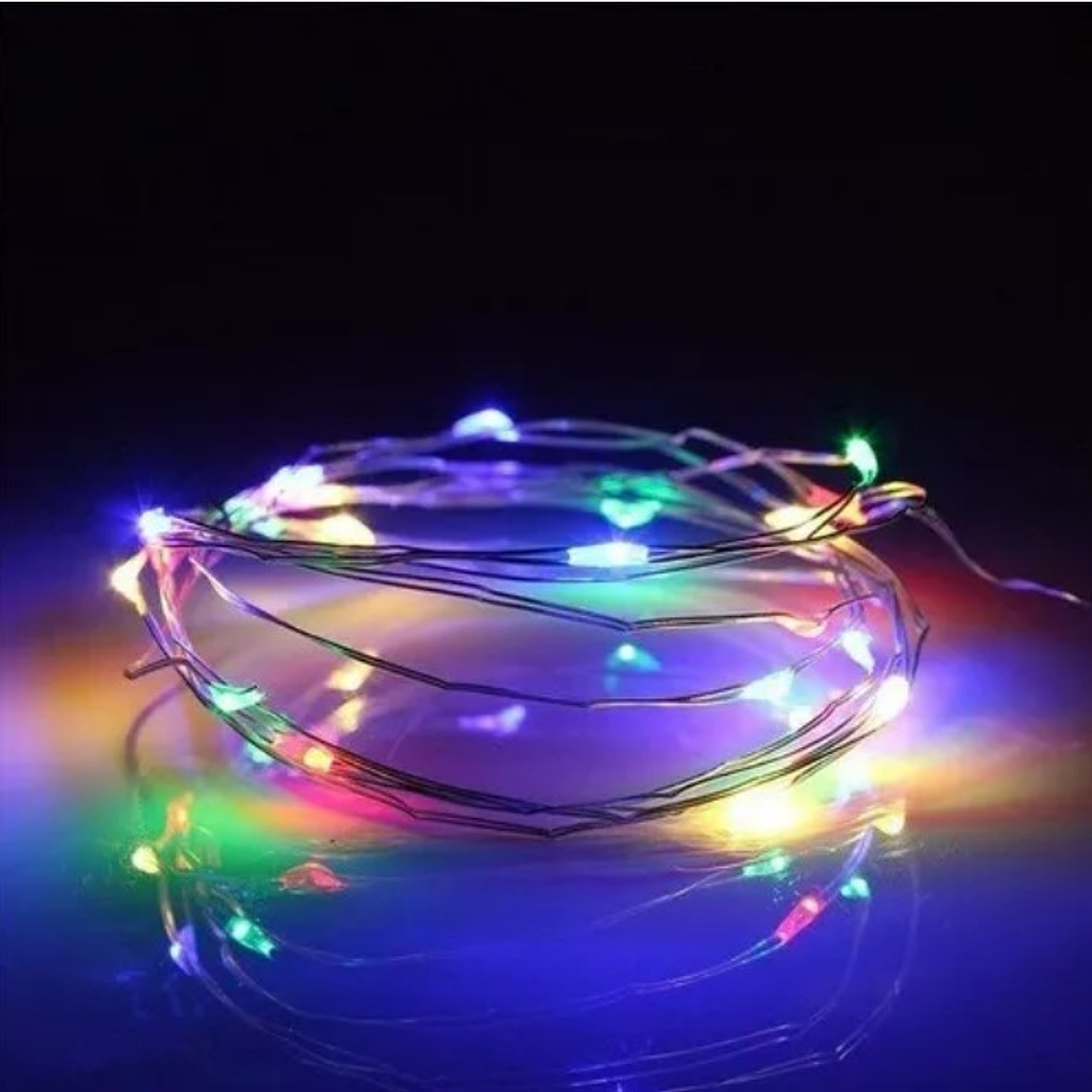 Guirnaldas Luces 20 Micro Led Hadas 2 Metros a Pilas 1