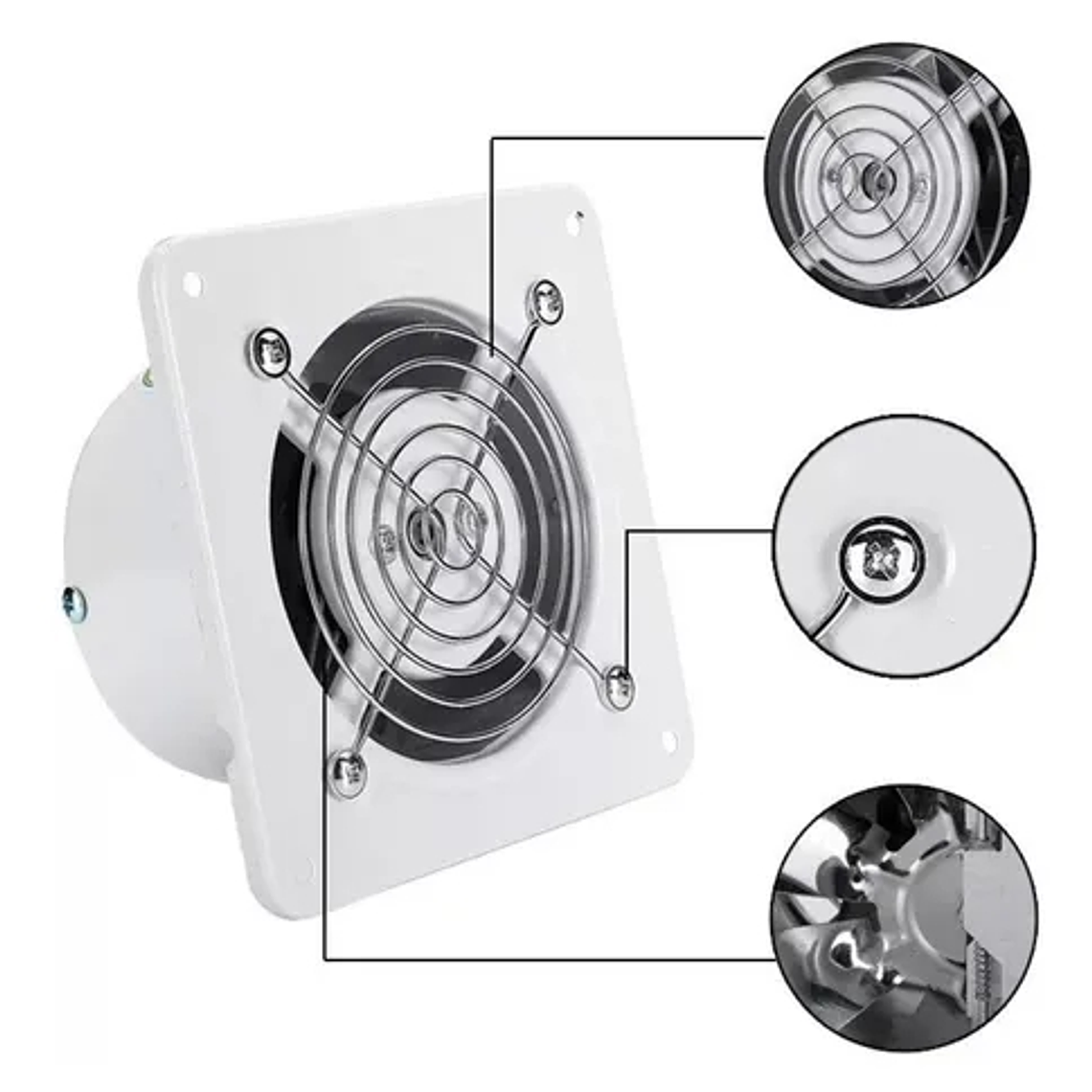 Extractor De Aire Metálico Industrial 4 Pulgadas 10cm 25w 7