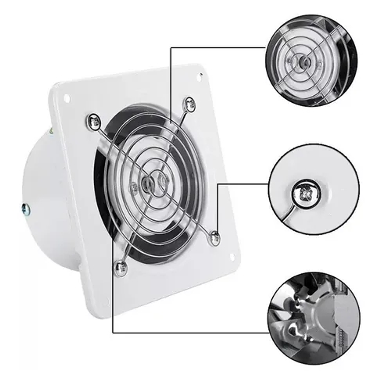 Extractor De Aire Metálico Industrial 4 Pulgadas 10cm 25w 7