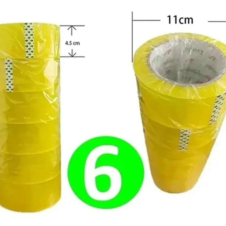 Pack X6 Cinta Embalaje 4.5cm X 200 Mts Transparente 3