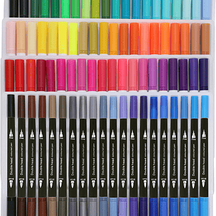 80 Marcadores De Doble Punta Tipo Pincel Colores