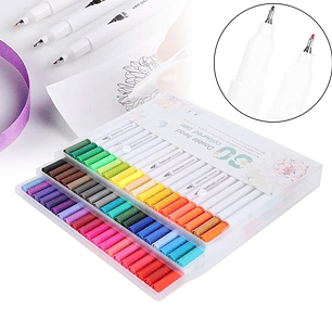 60 Marcadores De Doble Punta Tipo Pincel Colores