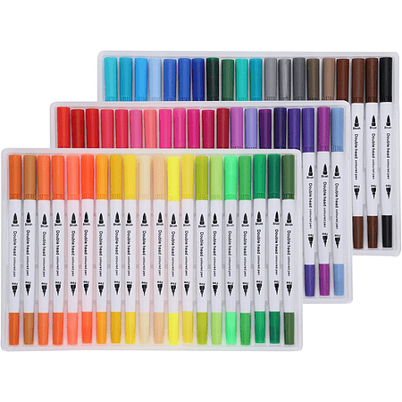 60 Marcadores De Doble Punta Tipo Pincel Colores