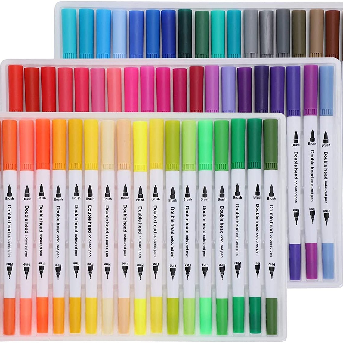 60 Marcadores De Doble Punta Tipo Pincel Colores 1