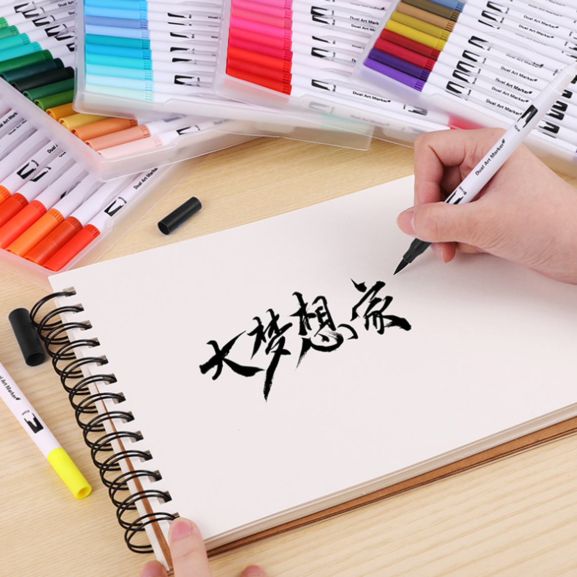 60 Marcadores De Doble Punta Tipo Pincel Colores 6