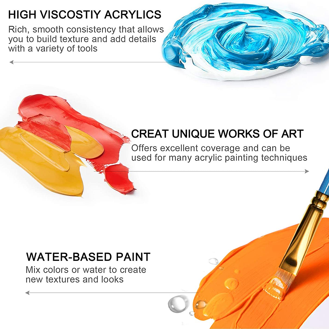 Kit 40pcs Lienzo Pintura Acrilica Bastidor Espatulas Pinceles 3