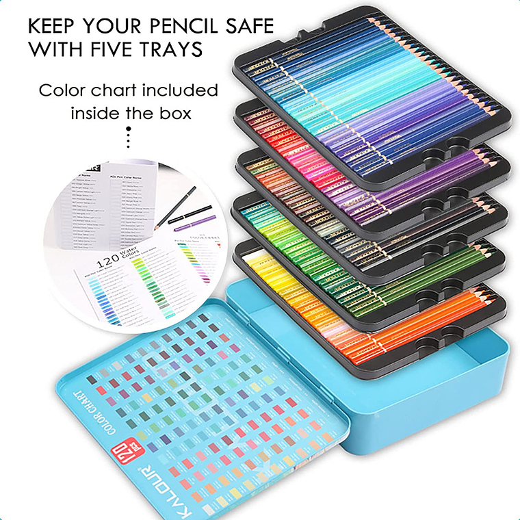 Set 120 Lapices Colore Arte Profesional Dibujo Caja Metálica 2