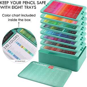 Set 240 Lapices Colore Arte Profesional Dibujo Caja Metálica