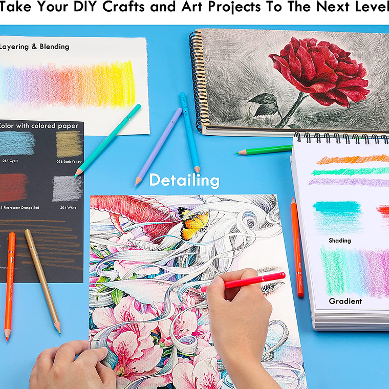 Set 240 Lapices Colore Arte Profesional Dibujo Caja Metálica 5