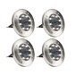 Pack X4 Luz Solar 8 Led Con Estaca Exterior Jardin - Miniatura 1