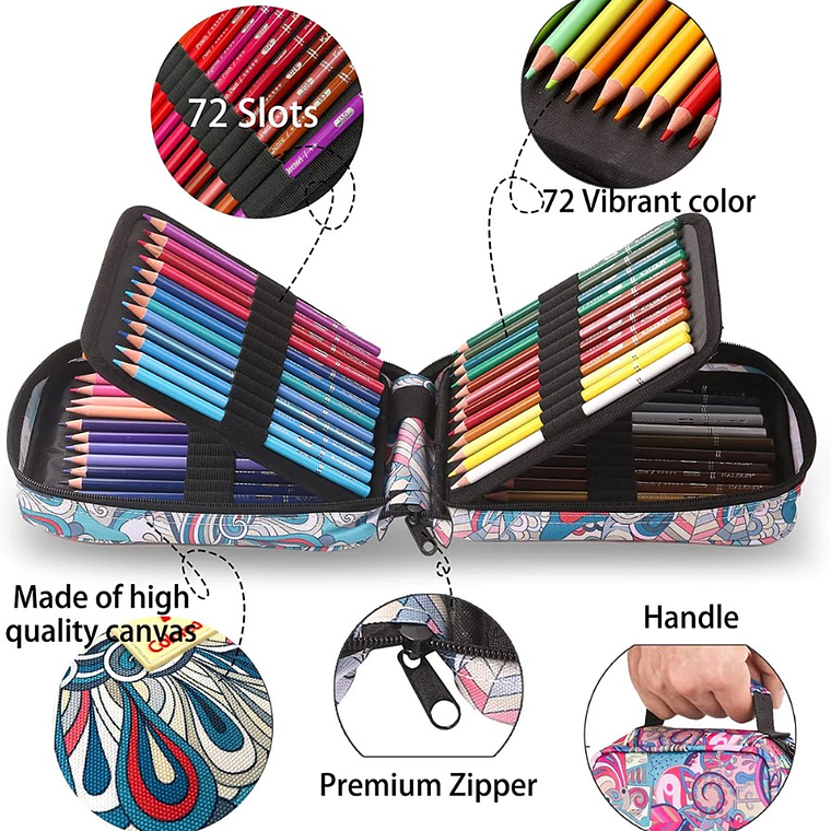 Juego De 72 Lapices De Colores Acuarela 4 Capas Estuche 4