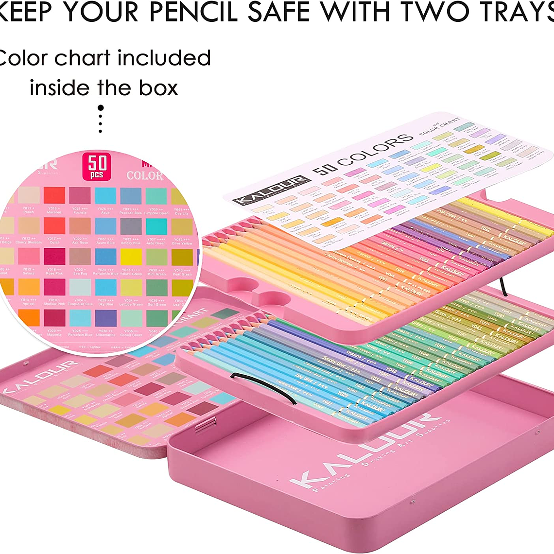 Set 50 Lapices Colores Macaron Arte Dibujo Caja Metálica 3