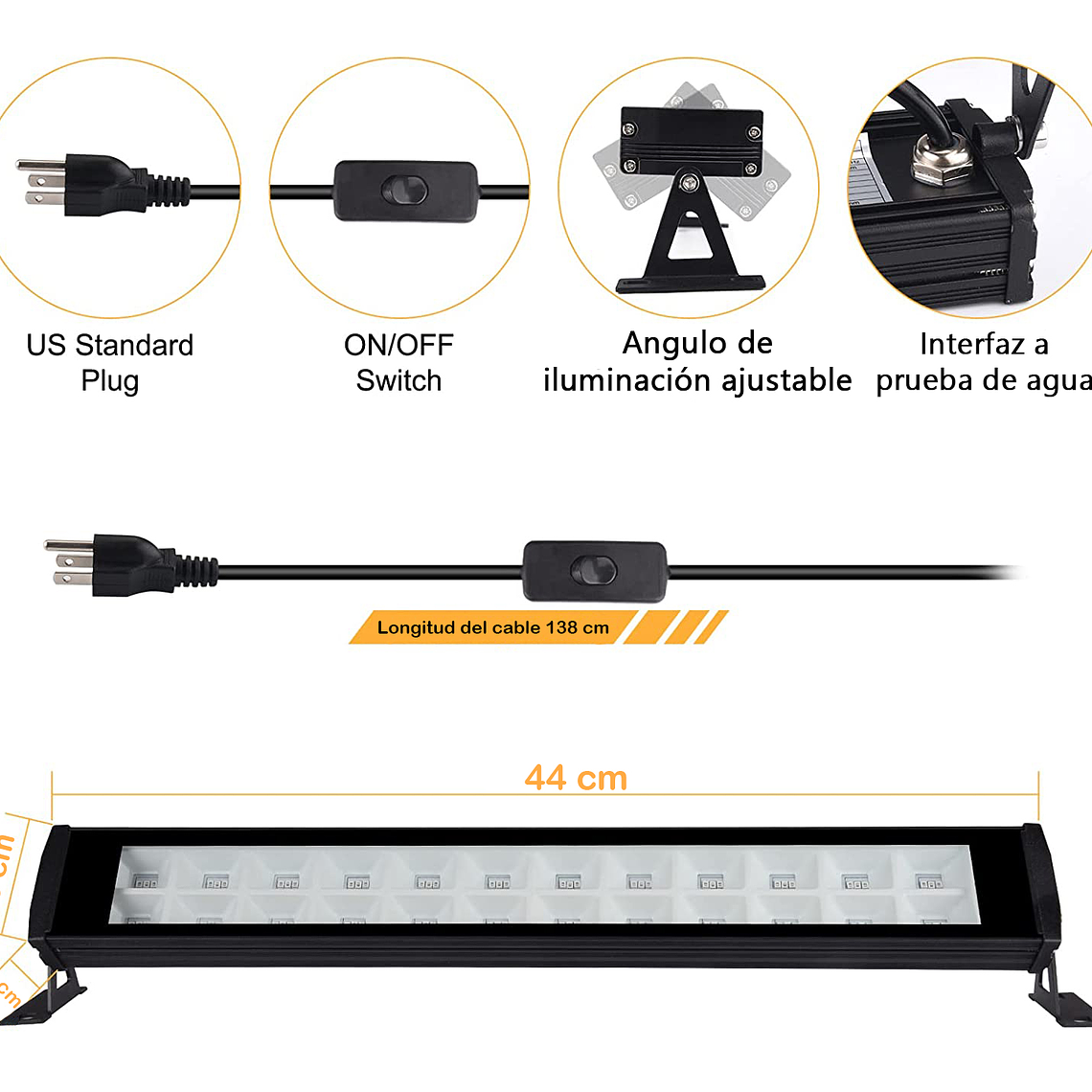 Barra Led Luz Ultra Violeta Fiesta Flúor 48w Uv 44cm 2