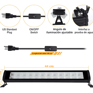 Barra Led Luz Ultra Violeta Fiesta Flúor 48w Uv 44cm