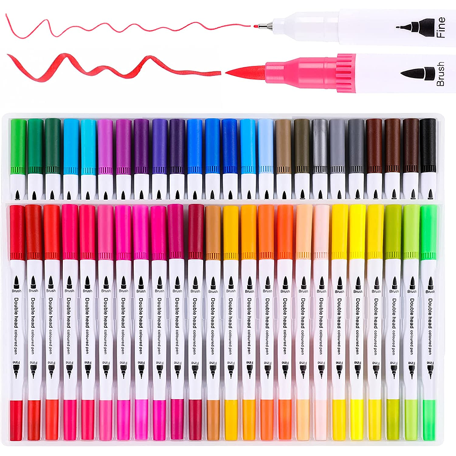 Juego de rotuladores profesionales para colorear de 48 colores con funda