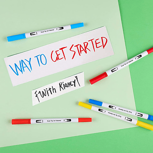 48 Marcadores De Doble Punta Tipo Pincel Colores