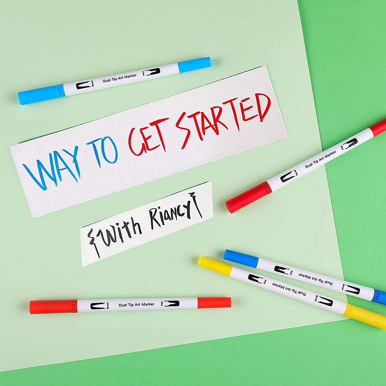 48 Marcadores De Doble Punta Tipo Pincel Colores 2