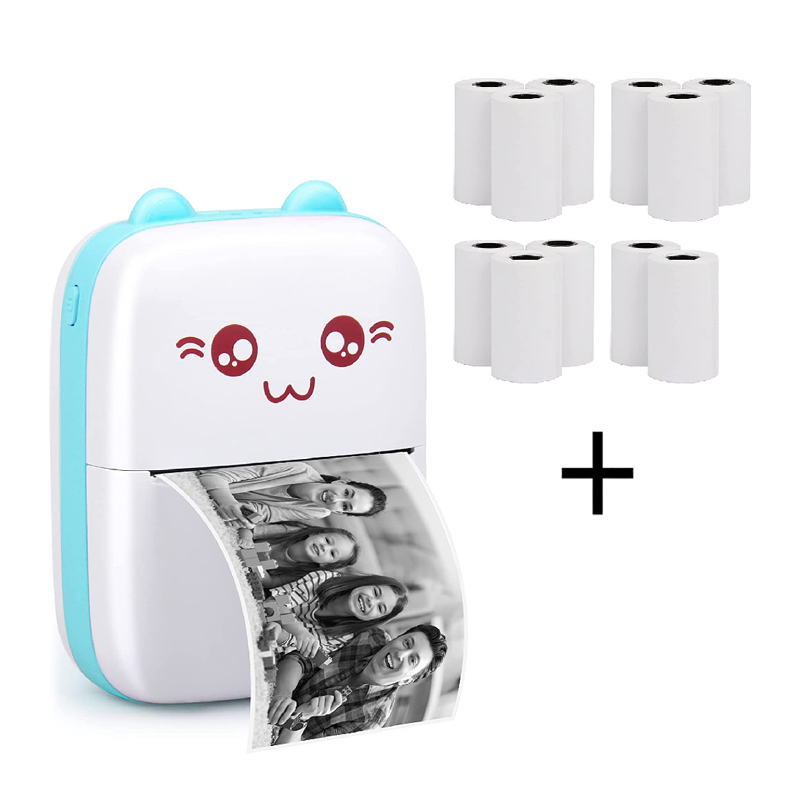 Mini Impresora Térmica Portátil Bluetooth Gatito + 11 Rollos 1