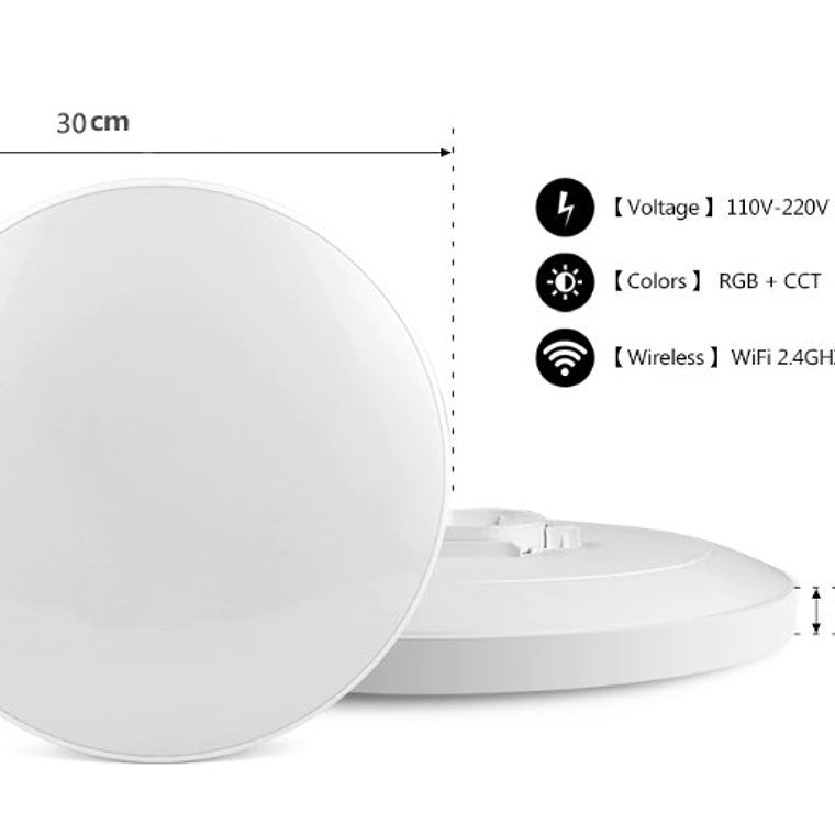 Lámpara Plafon Led Rgbwc 24w Sobrepuesto 3