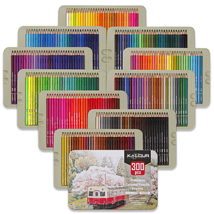 Set 300 Lapices Colore Arte Profesional Dibujo Caja Metálica