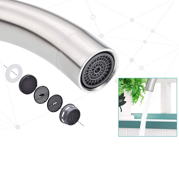 Grifo Monomando Llave Lavaplatos Lavaloza Acero Inoxidable 4