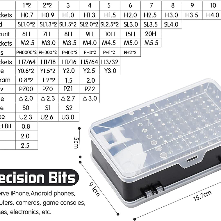 Set 115 Pcs Destornilladores Precisión Torx Magnéticos 2