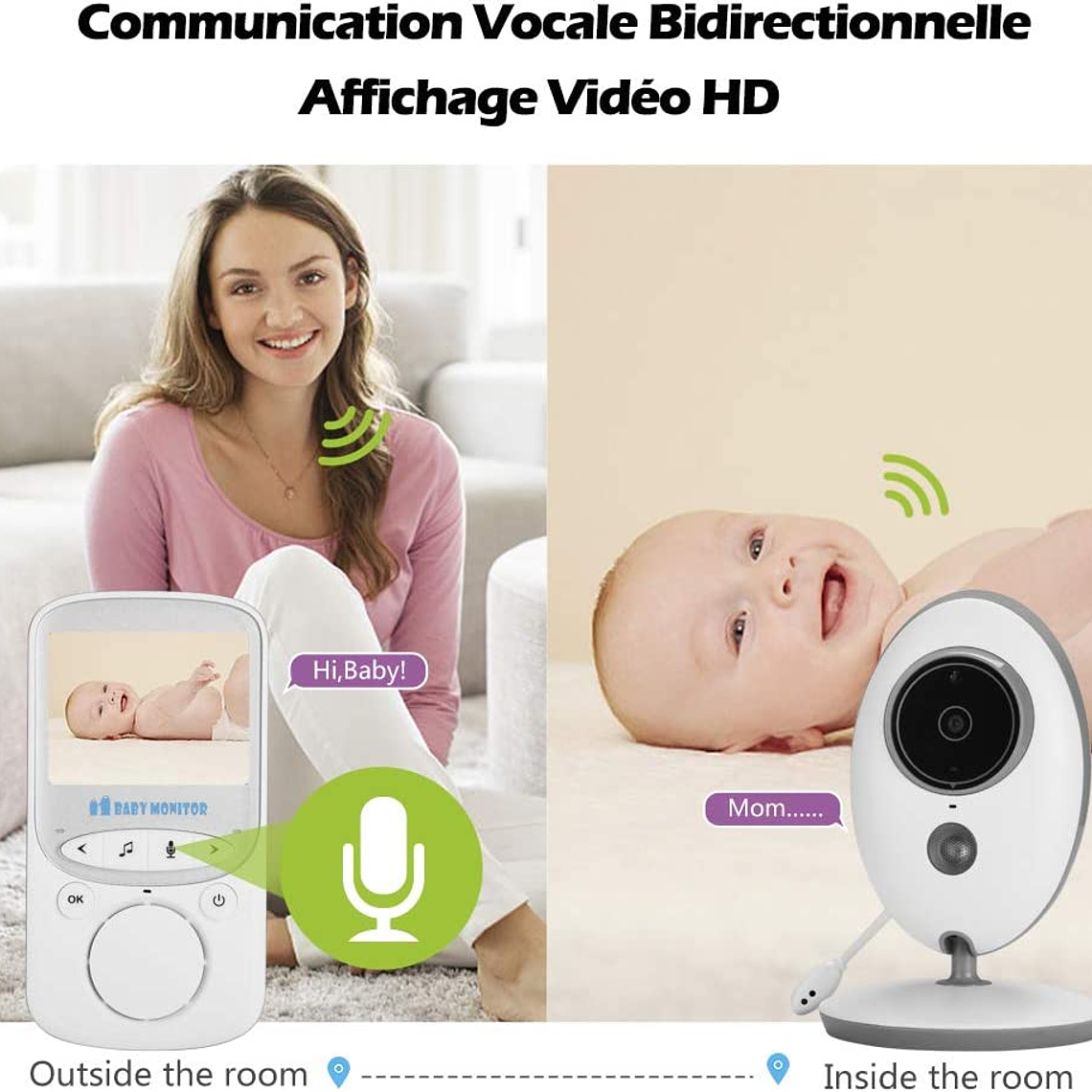 Cámara Bebe Monitor Pantalla Bebe Nocturno Vb605 3