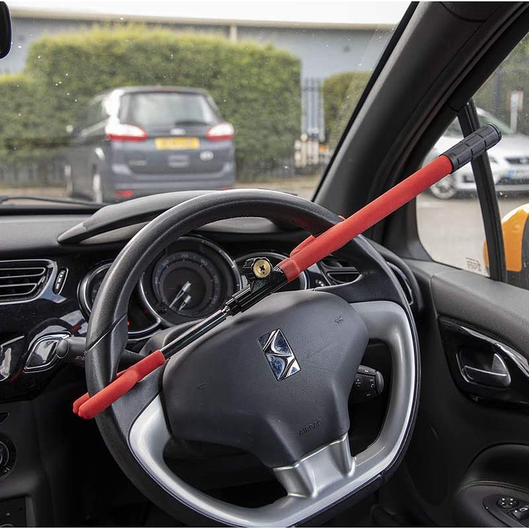 Traba Volante Antirrobo Auto + 2 Llaves 2