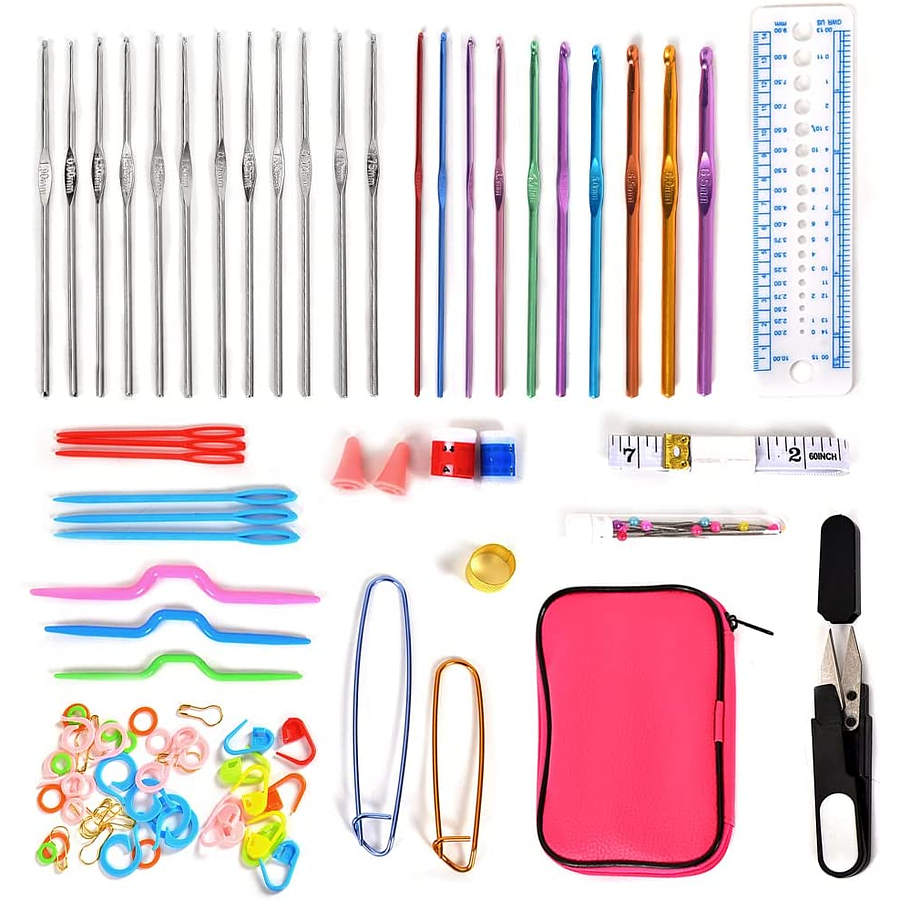 Set Crochet 100pcs Accesorios Ganchillo En Estuche