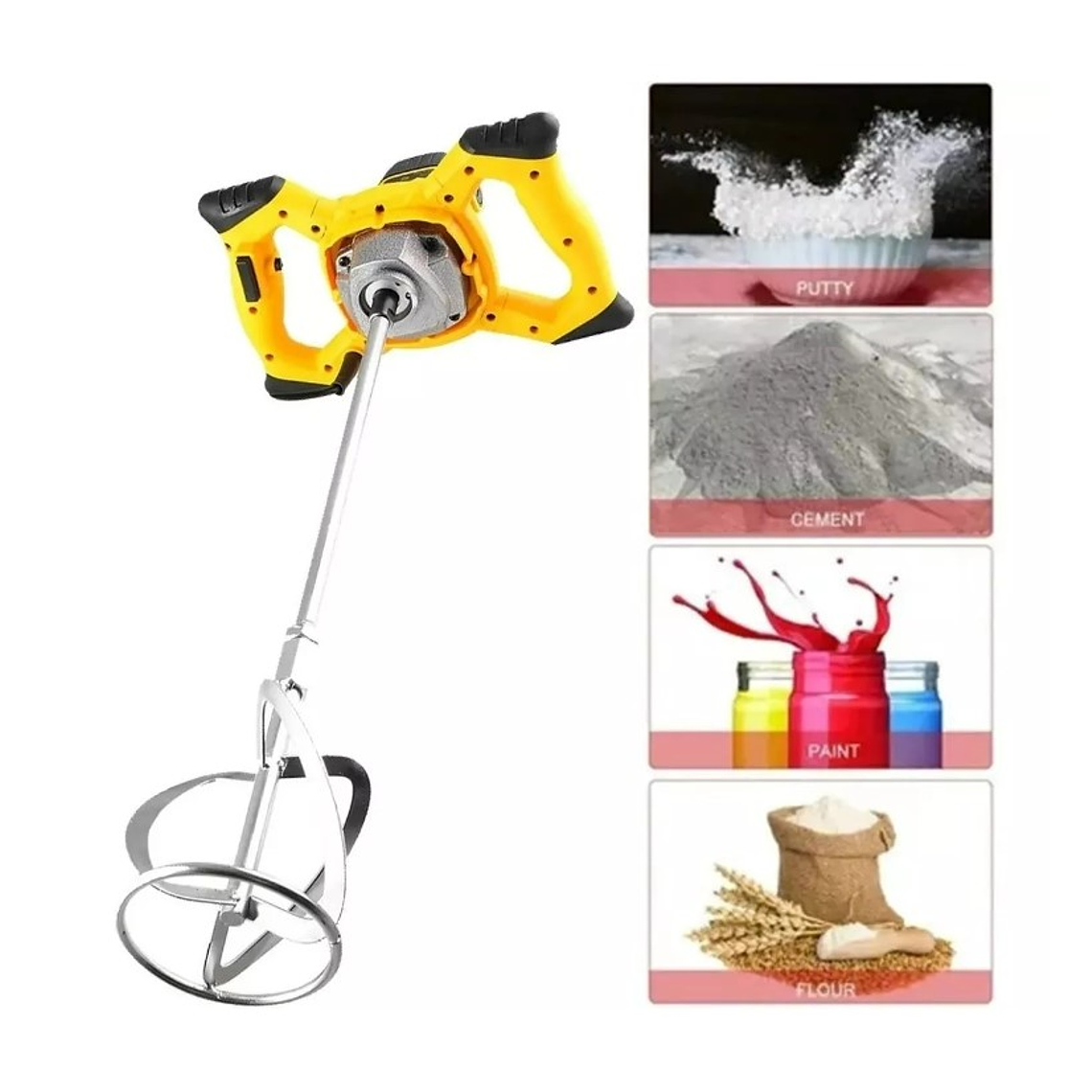 Mezclador De Cemento y Pinturas Eléctrico 220 1200w 1